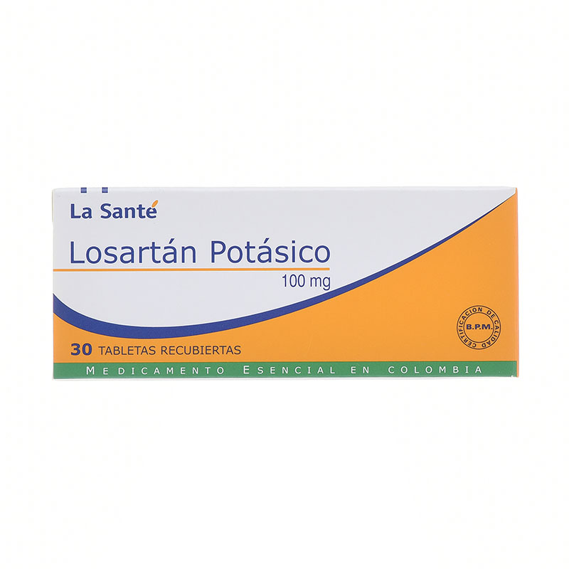 Losartán Potásico 100 Mg 30 Tabletas Droguería Suba Salud N2